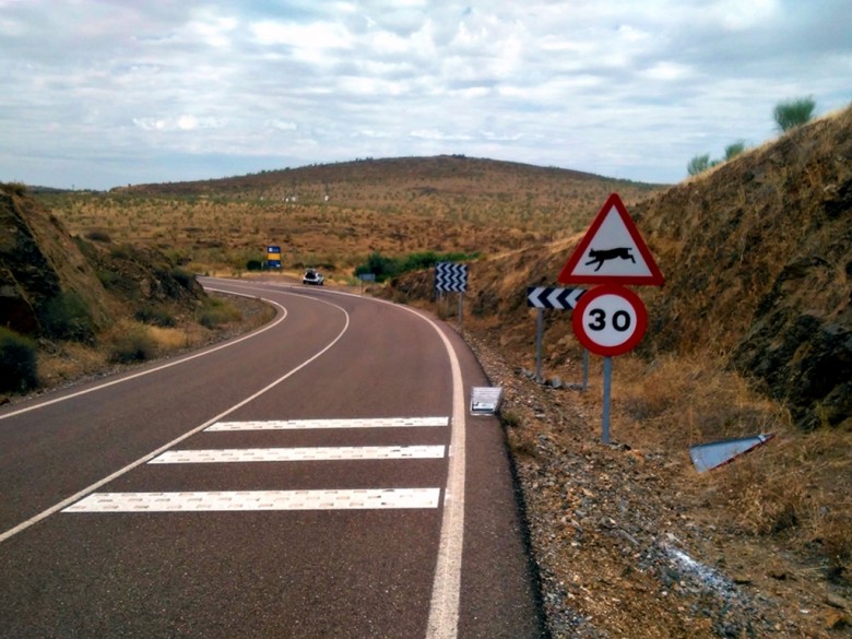 Señalización vial de linces en carreteras de Matachel